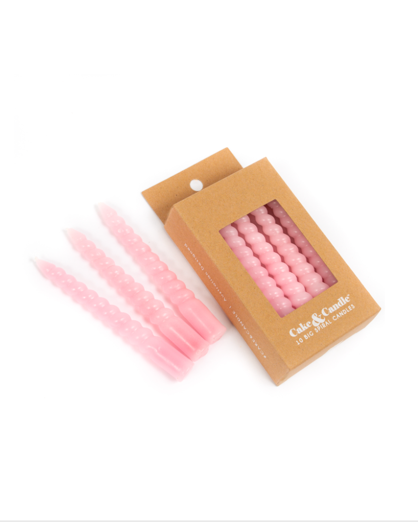 Pink Spiral Candles